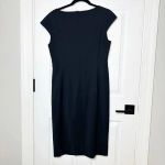 Max Mara  Studio US 12 Black Cap Sleeve‎ Sheath Midi Dress LBD Polished Classic Photo 3