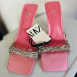 ZARA rhinestone Vinyl high heel sandals 1324/010 size 36 Photo 0