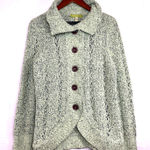 Sigrid Olsen  M Green Pastel Buttoned Sweater Cardigan Slouchy Knit Cutouts Photo 0