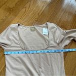 Free People  Onda Dropped waist Long Sleeve Stretch Cotton Dress Square neck Sz L Photo 10