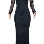 NBD Cecelia Metallic Mesh Gown, Black, Small Photo 6
