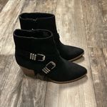 Sun + Stone Black Ankle Boots with Silver Buckles Size 7 Photo 5