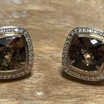 David Yurman 18k Gold & 925 Sterling Silver Smoky Quartz & Diamond Earrings Photo 0