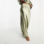 Topshop  Olive Satin Skirt Photo 1