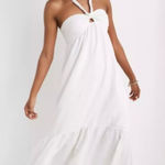 Aerie Linen Blend Braided  Halter Dress Photo 0