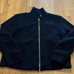 COS  Black Neoprene Full Zip Bomber Jacket Sz M Photo 0