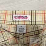 Blue axes vintage women’s nova check yellow plaid low rise shorts size 7 Photo 1