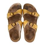 Birki's by Birkenstock soft footbed big buckle sandals Gold L10 M8 Size 10 Photo 2