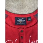 Harley Davidson Women’s Raglan‎ Henley Shirt Size Medium Red Gray Long Sleeve Photo 4