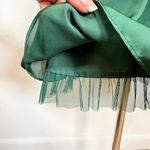 American Eagle NWT Dark Green Satin Empire Waist Velvet Detail Dress Size 6 Photo 11