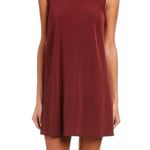 BCBGeneration Front Pleat Tent Dress Womens XS Mahogany Red Minimalist Classic Photo 0