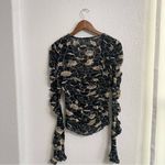 Free People NWT  Womens Shirt Blouse Through The Meadow Black Beige Size Large Photo 3