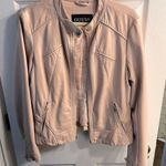 Guess Pink Leather Jacket Classic Style Photo 0