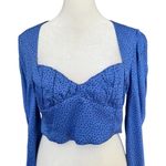ZARA  Black and Blue Polka Dot Crop Top Photo 8
