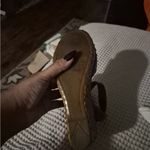 Prada  Brown Leather Raffia Wedge Sandals Size 36 Ankle Strap Studded Detail Photo 4