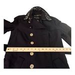 Sam Edelman Studded Rhinestone TRENCH COAT Women's SM Black Gold Silver Spiked Photo 9