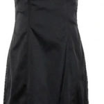 Betsey Johnson Timeless Black Whimsigoth Ruffle Back Satin Cocktail Dress Size 2 Photo 0