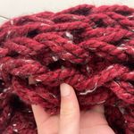NEW handmade single loop crocheted maroon burgundy thick soft plush warm‎ scarf Red Photo 2