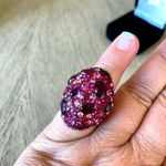 Betsey Johnson Pink Crystal Cluster Ring Photo 6