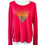 Sundry Anthropologie’s  Sweatshirt Pink Red Heart Crew Neck Sweater Size L NEW Photo 0
