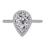 Sterling Silver SIZE 7 925 3CT Emerald Cut Sparkling Water Drop Shape Rings Photo 0