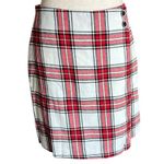 Blue Rain Francesca's  Amelia Plaid Wrap Mini Skirt Photo 5