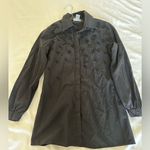 Soft Surroundings  XS Elegant Cotton Eyelet B-Down Black Shirt in Cotton Blend Photo 1