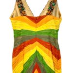 NWT Mandalay Multi Color Silk Beaded Sequin Midi Evening Gown Dress Womens Sz 10 Green Photo 6