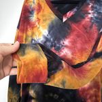 Navy Blue Red Orange Tie Dye Vneck Long Sleeve Top Multiple Size L Photo 3