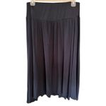 Serra  Black Pleated Midi Skirt Women’s Medium Pull-On Flowy Photo 1