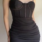 VELORELLA Luriana Mesh Bustier Dress | Size: Medium Black Photo 0