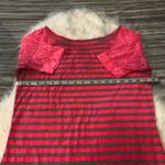 EXPRESS Pink & Silver Striped Sleeve Striped Shirt Photo 3