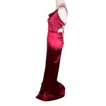 Windsor  Satin Lace Up Strappy Dress Medium Wine Red Photo 8