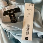 AQUA Satin Cut Out Back A-Line Long Evening Gown Blue Size 10 Formal Dress Photo 6