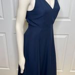 Madewell Navy Cross-Back Midi Fit and Flare Dress Photo 6