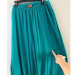 Oh My Gauze Kate Pants Size 2 Large XL Green Teal Slit Legs Wide Leg Lagenlook * Photo 3