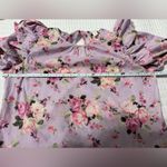 Chelsea and Violet Floral Print Balloon Sleeve Ruffle Top Size Medium Photo 5