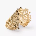 ZARA Gold Zinc Reef Coral Metal Rigid Cuff Bracelet Beach Resort Wear Bohemian Photo 1