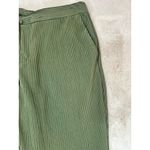 ZARA  Women's Pants Green Ribbed Stretch High Waisted Flowy Holiday Sz Large Photo 2