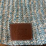 Love Your Melon Cotton Knit Beanie One Size Blue and White Winter Hat Photo 1