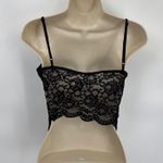 Gothic Butterfly Bralette Womens Large Black Whimsigoth Witchy Lace Side Boning Photo 3