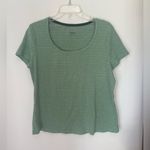 Boden plus size green and grey stripe v neck tee size 16 96% cotton Gray Photo 5