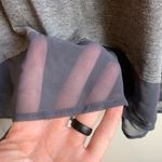 Bordeaux  Gray Semi Sheer Trim Sleeveless Blouse Photo 3