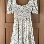 MINE Cream with Peaches Ruffle Mini Dress size Medium Orange Photo 6