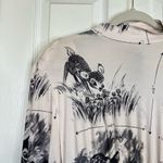 ZARA  Disney Bambi Sketch Long Puff Sleeve Mock Neck Pleated Midi Dress Small Photo 5