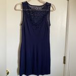Staring At Stars 🌞 Anthropologie Navy Mesh Lace Sleeveless Mini Dress #P Photo 6
