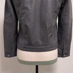 Zadig & Voltaire Gray Leather Leah Moto Jacket Medium Zip Up Lined RUNS SMALL Photo 8