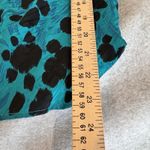 Vintage Flora Kung II New York Silk Shirt Womens 4 Teal Blue Abstract Print Photo 12