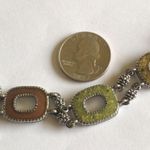 Liz Claiborne Vintage Silver Tone & Enamel Link Toggle Closure Bracelet Photo 7