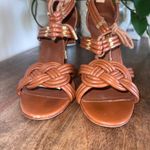 Tory Burch Audrianna Knotted Leather Heeled Sandals Dressy - Tan Size 8M Photo 4